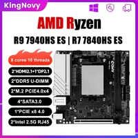 Kingnovy N17 AMD Motherboard NAS PC BOARD Ryzen 9 7940HS ES 7840HS ES Gamer ITX Mainboard 2xNVMe 4xSATA PCIEx8 2xDDR5 2x2.5G LAN 1
