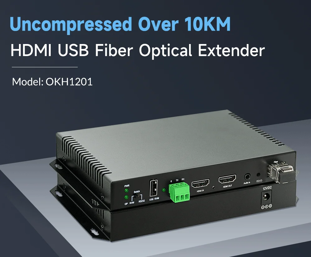 4K60 Unkomprimierter HDMI-zu-Glasfaser-Konverter 10 km HDMI KVM-Glasfaser-Extender über LC-Glasfaser – Detail 1