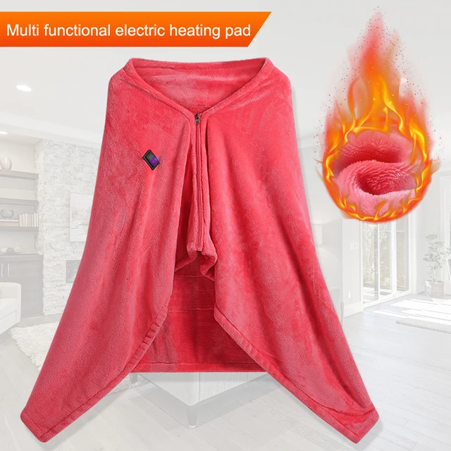 Fleece Electric Heated Blanket Wearable Portable Heated Blanket USB Powered  Throw Blanket Shawl Winter Warm for Car Office Home - AliExpress