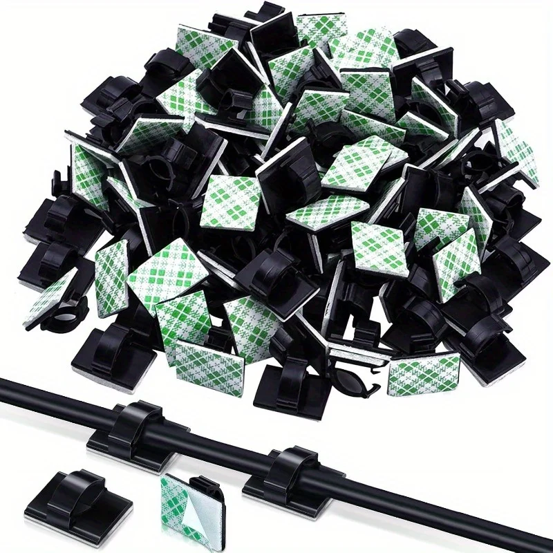 Durable Checkered Adhesive Cable Clips