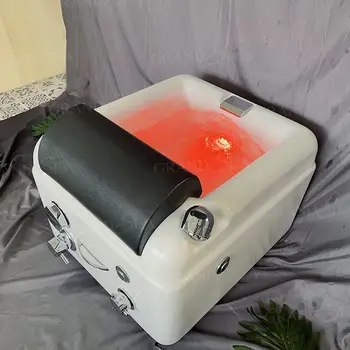 Lavandino portatile per pediluvio con luce da surf, poltrona per pedicure con attrezzatura in pelle