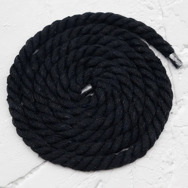 1 paio di corda a tre fili corda di cotone rotonda tinta unita 0.7cm di larghezza 60-180cm corda spessa resistente all'usura adatta per uomini e donne