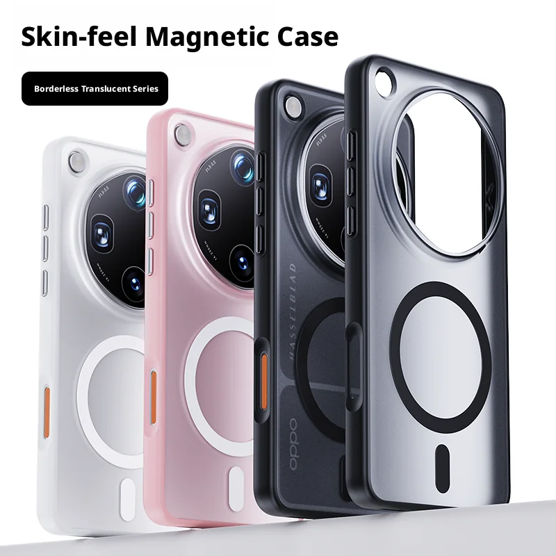 Matte Translucent Skin-Feel Case with 360° Holder Ring and Magnetic Anti-Slip, Anti-Stain Features