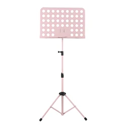 Portable Detachable Metal Music Stand for Sheet Music - Black/Pink (Pink)