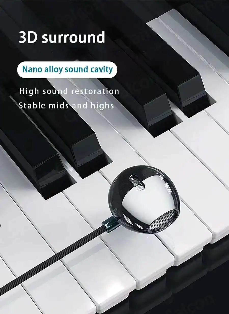 9D Bass Stereo Headphones with Mic - Type C  35mm Earbuds for iPhone  Samsung Galaxy