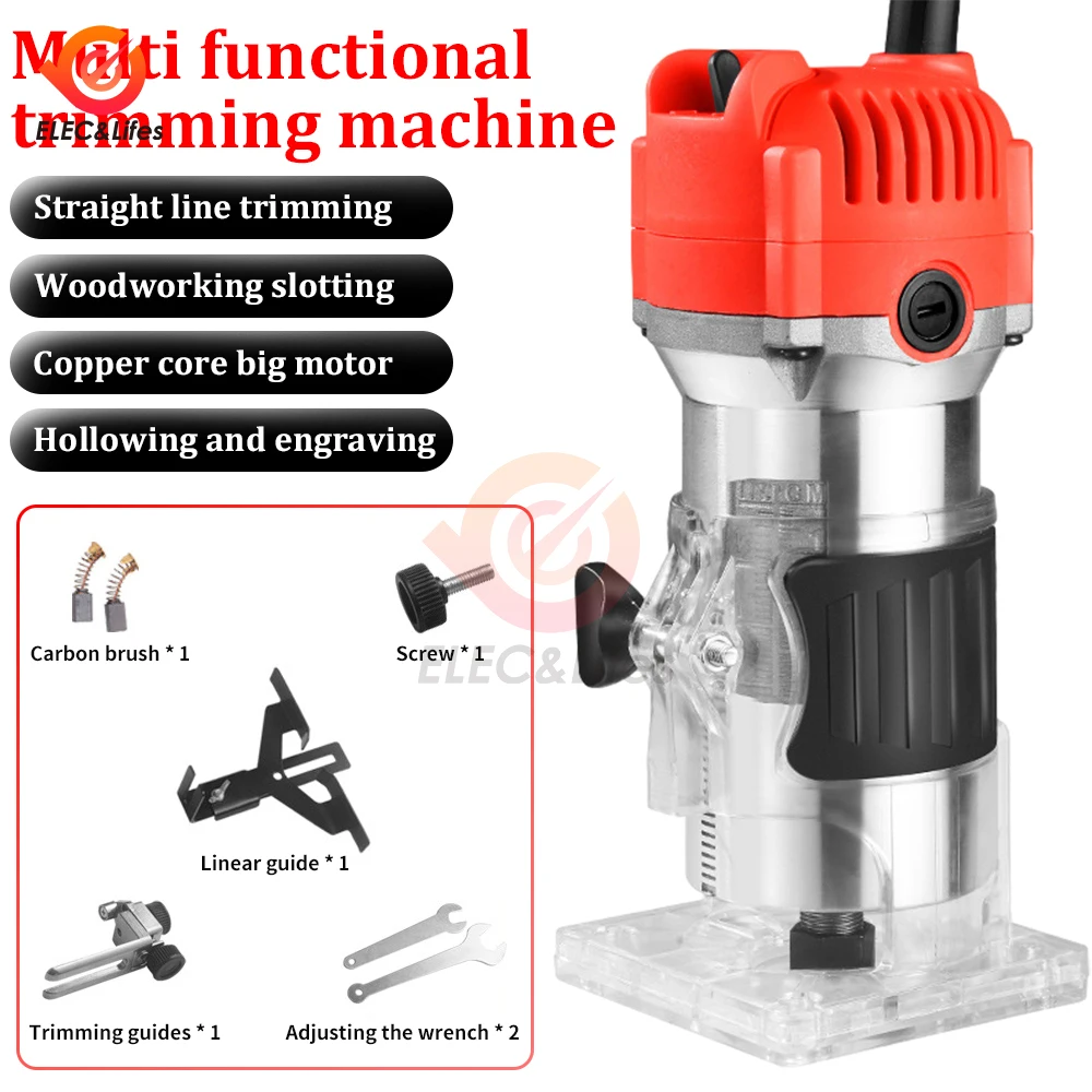 220V-800W-30000rpm-Manual-Wood-Router-Woodworking-Electric-Trimmer-With ...