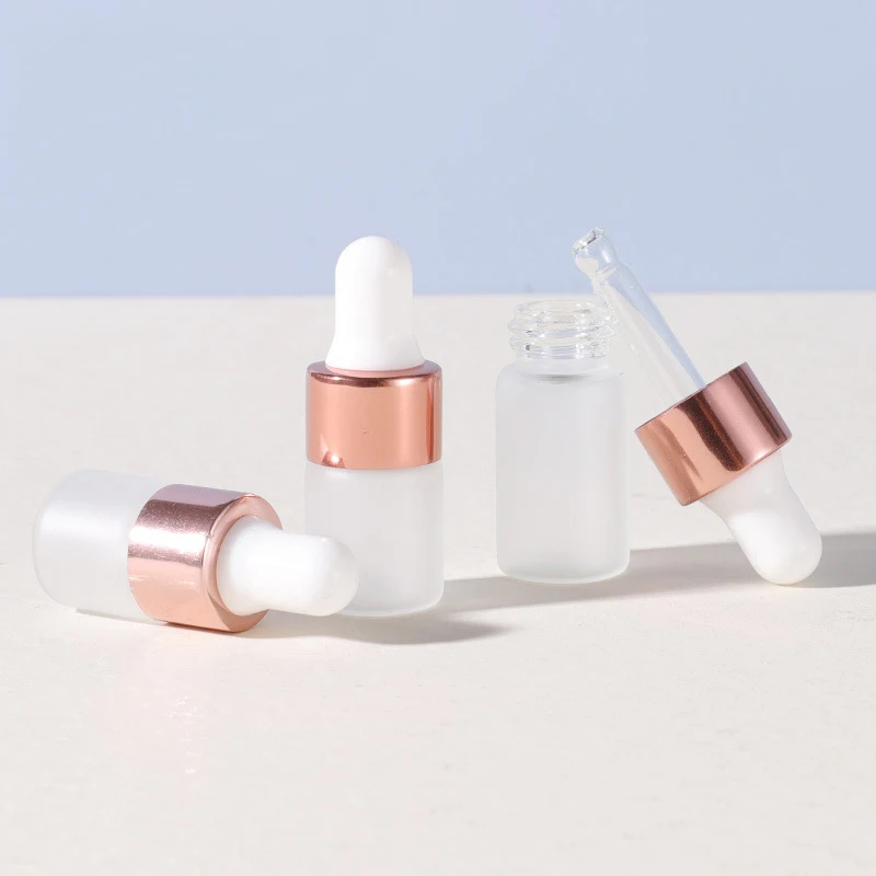 반투명 유리 스포이드 병, 빈 에센셜 오일 병, 피펫 향수 병, 항아리 바이알, 5 개, 1ml, 2ml, 3ml, 5ml