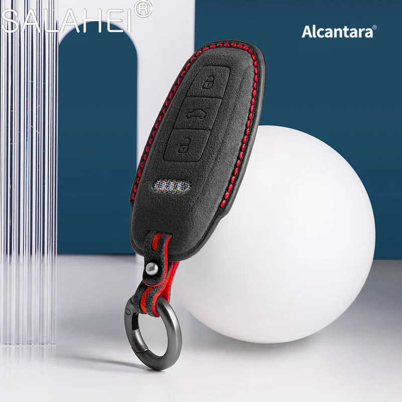 

Alcantara Car Key Case Cover Holder Key Bag Shell For Audi A3 A4 B9 A6 A7 4K A8 E-tron Q5 Q8 C8 D5 SQ8 Auto Interior Accessories