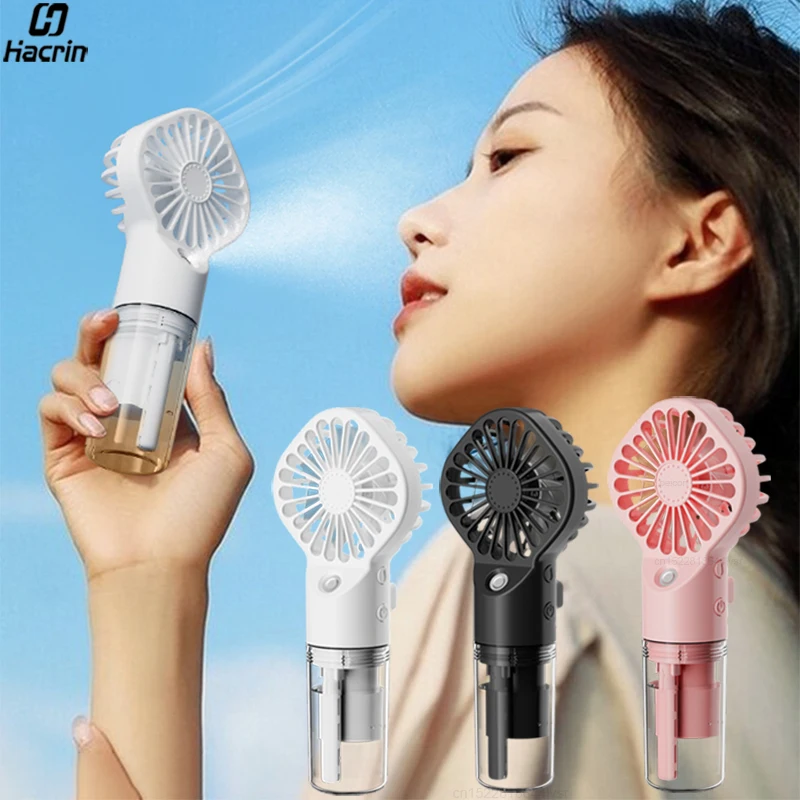 

Portable Fan with Humidifier Mini Handheld Spray Mist Fan Rechargeable Portable Handheld Mini Fan USB Mini Hand Humidifier Fans