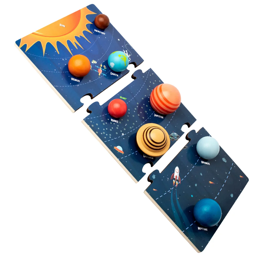 

1 Set of Kids Space Planet Puzzle Solar System Cognition Puzzle Interactive Matching Puzzle Kids Toy