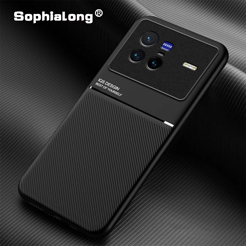 Luxury Leather Cases For Vivo X80 Pro Hard Matte Back Phone Cover For