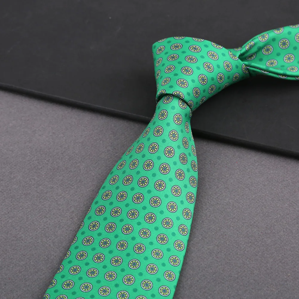 Klassische Krawatte für Herren, Seidenimitat, hochwertige Krawatten, weich, neuartig, gepunktet, mit Blumenmuster, Business- und Hochzeitsaccessoires, Geschenk – Detail 12