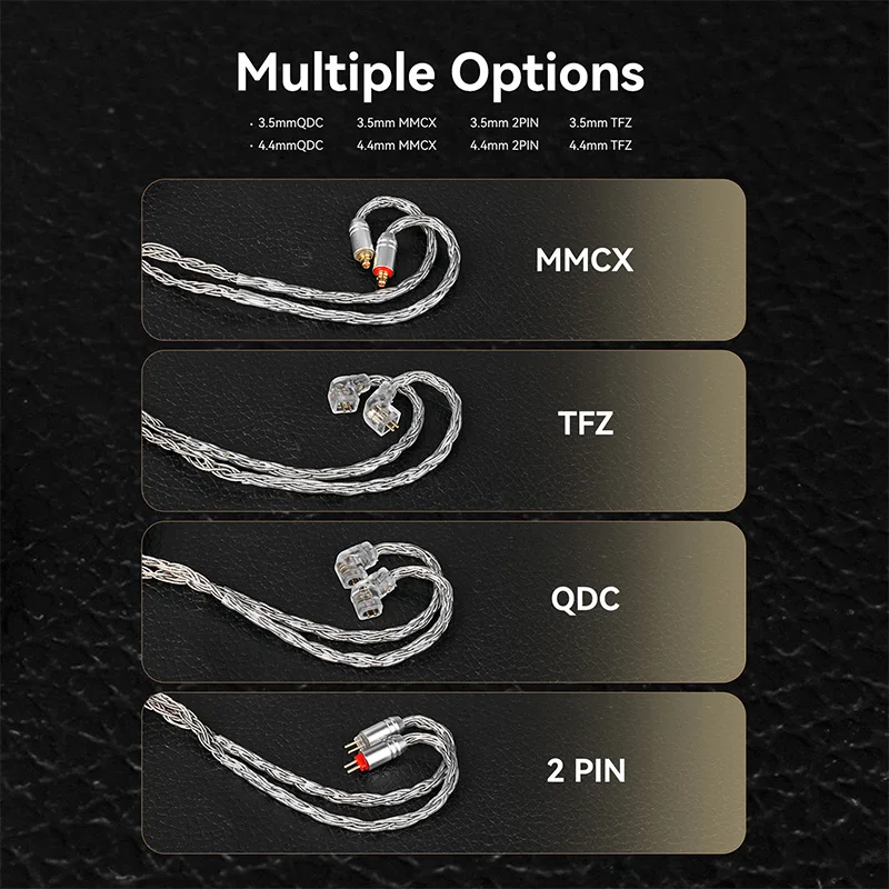 アクセサリー tl405r KBEAR JunTian Chord 2 Meters 16 Core Silver-plated OCC HiFi