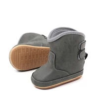 Baby Fashion PU Boots Infant Girls Non-Slip Soft Sole First Walker Winter Warm Snow Boots Crib Shoes 3