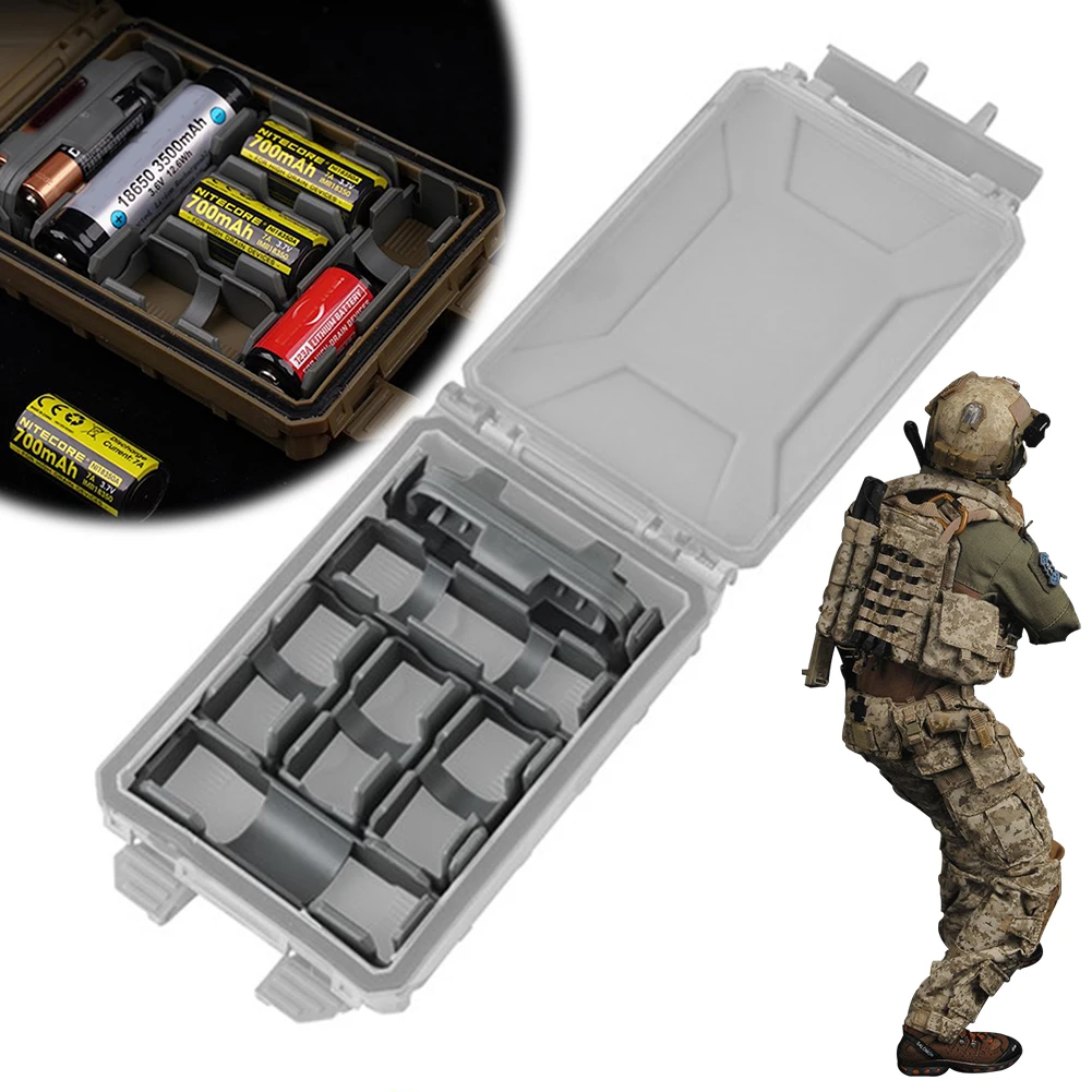 Tactical Modular Battery Box Accessories Modular Insert Battery Holder Organizer for AAA 18650 18350 CR123A Batteries