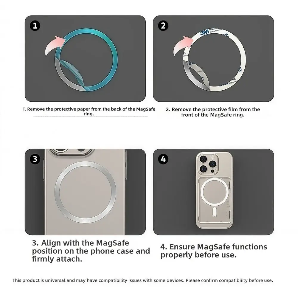 Transparent Magnetic Card Sleeve with Shockproof Design and 2 Card Slots