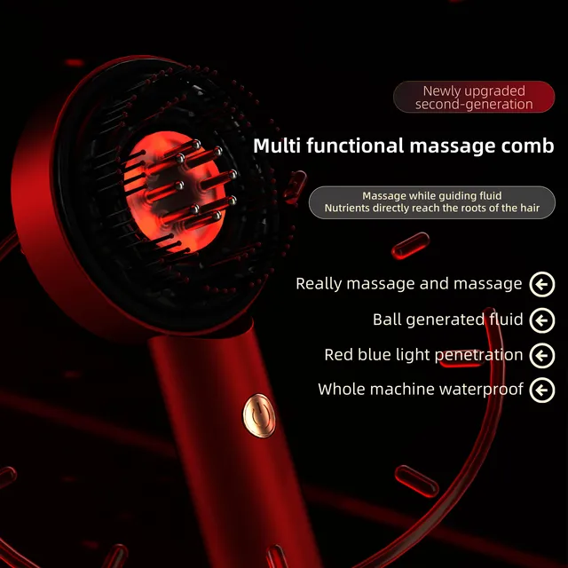 Electric scalp massager hairdressing comb infrared light wave scalp applicator essence liquid nursing intr 4