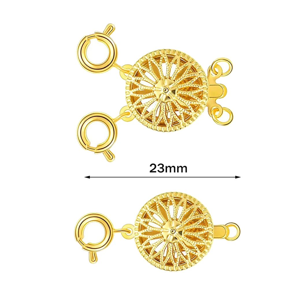 2 Stück Messing Halskette Layering Verschlüsse Separator Mehrere Stränge Schmuckverbinder Kettenverlängerung für DIY Armbandherstellung Zubehör – Detail 1