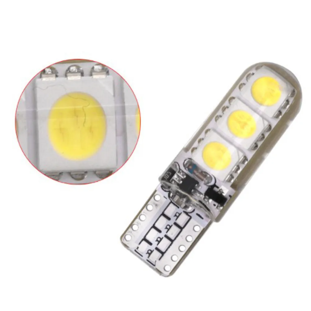 

Автомобильный индикатор ширины лампы для номерного знака T10 5050 6SMD белый 2 * новые детали Набор для замены