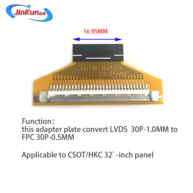 CSOT HKC LCD 스크린용 32인치 LVDS 어댑터 보드 플레이트 F05035 Jline A05E FIX-30P-1.0mm - FFC-30P-0.5mm 디스플레이 연결용
