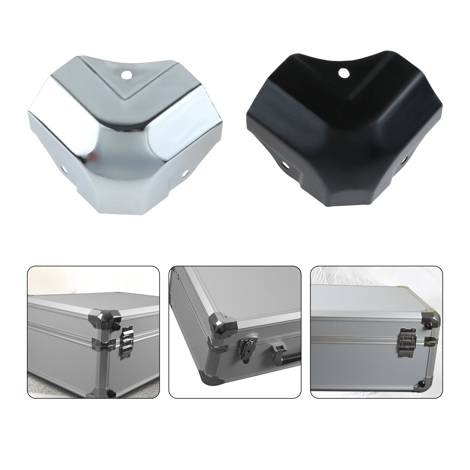 4PcsMetalLuggageToolBoxCornerGuardBracketsAluminumBoxAngle