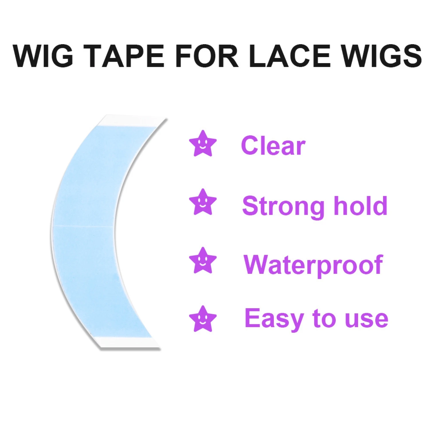 

Double Side Tape Hair Extension Arc-Tape Glue Hair Adhesives Blue Hair Hold For Lace Wig Extension Tools Lace Front Tape 36pcs