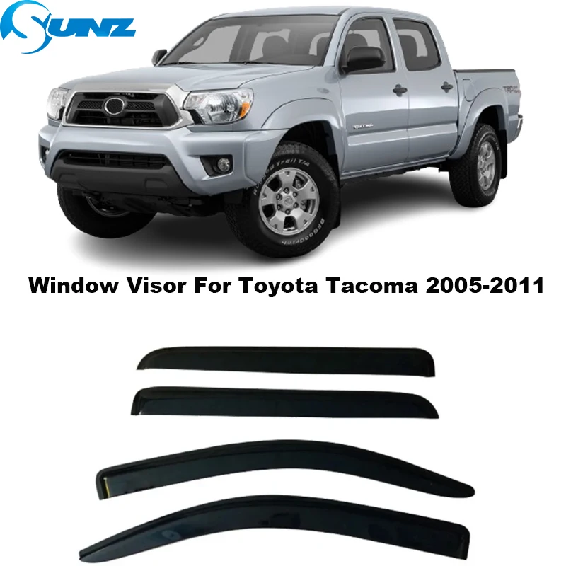 Side Window Visor For Toyota Tacoma 2005 2006 2007 2008 2009 2010 2011 2012 2013 2014 2015 Car Weather Shield Sun Rain Deflector