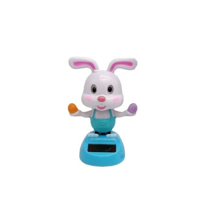 Cartoon Ice Cream Rabbit Swinging Doll Solar Car Ornament Car Interior Decoration Children's Solar Toys