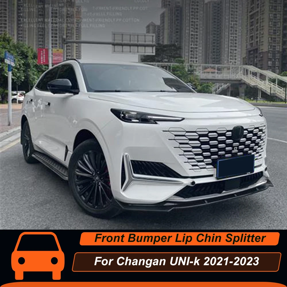 Car Exterior Accessories For Changan UNI-k-Front Bumper Lip Chin Spoiler Splitter Diffuser Bodykit Protection Guard Deflector Black Accessories