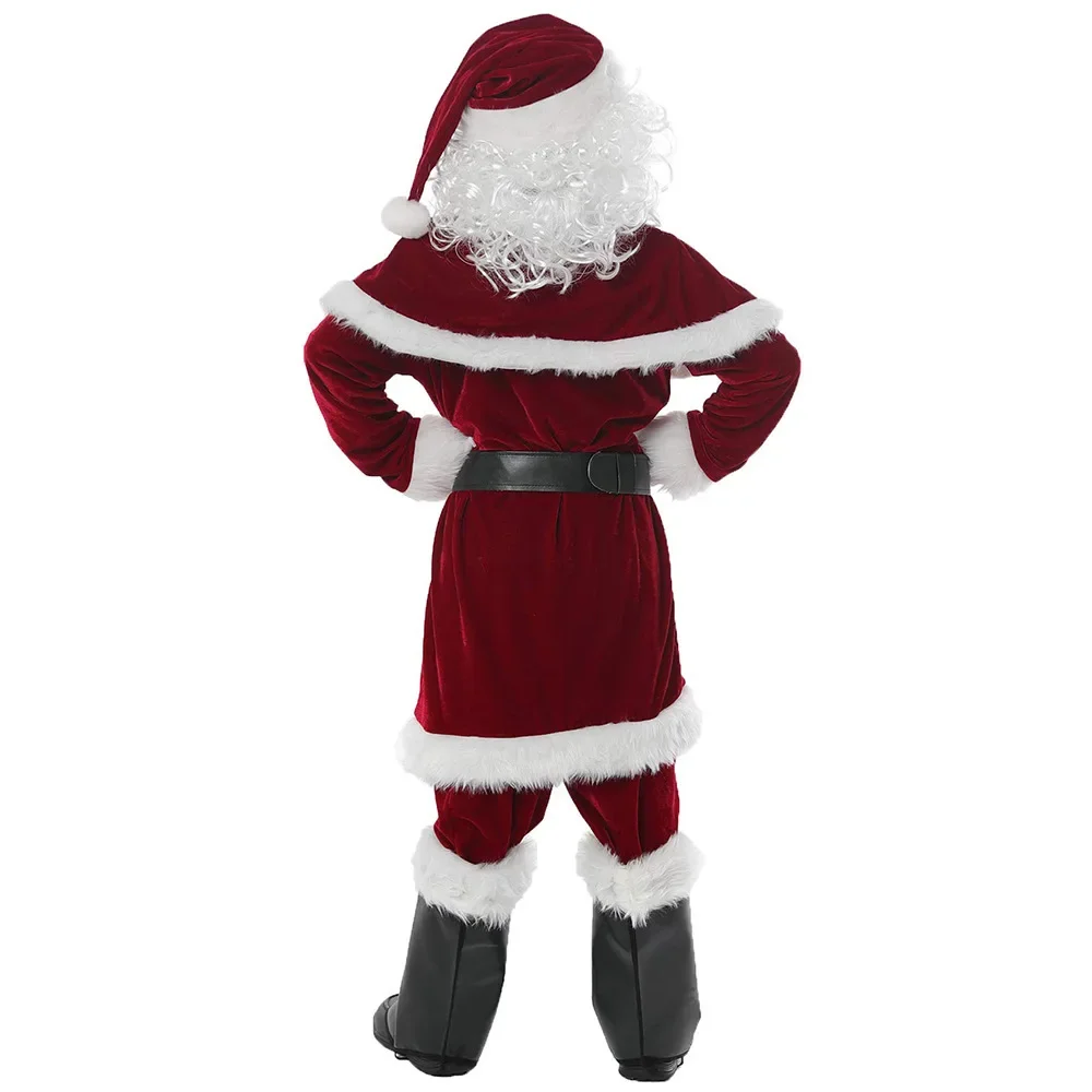 Cape De Noël Rouge à Capuche – Velours Côtelé, Chaud Et Confortable Pour Adultes & Enfants, Fêtes & Carnaval