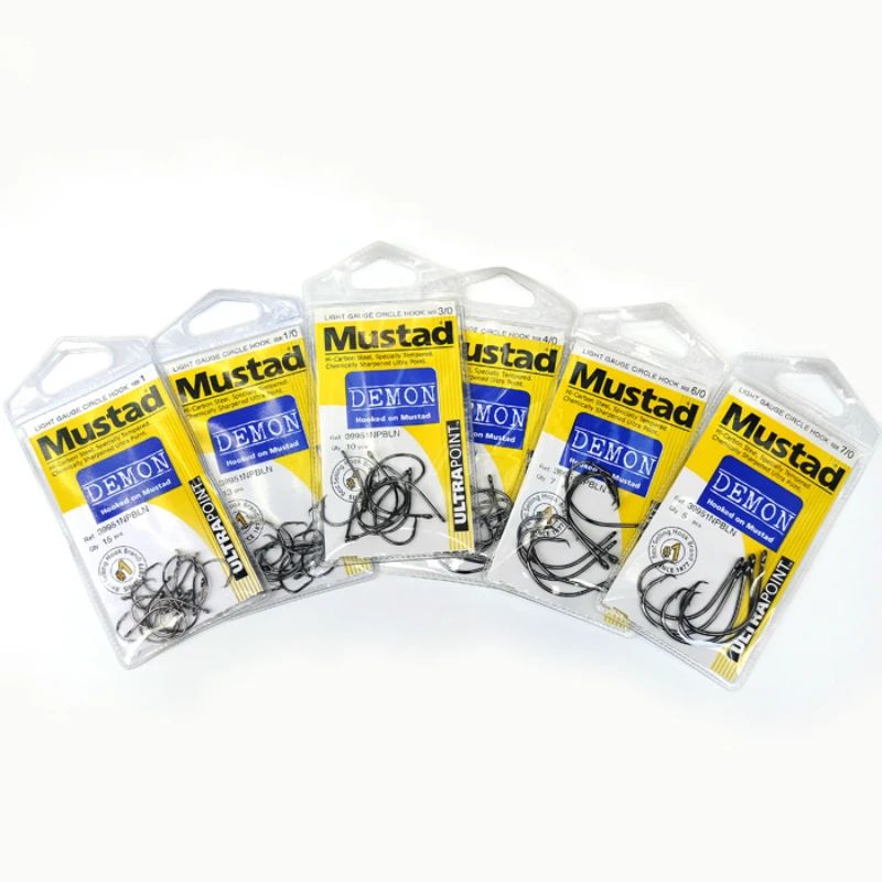 Фото Оригинальные рыболовные крючки MUSTAD 39951, рыболовные крючки из углеродистой стали, острые, устойчивые к ржавчине, морские крючки для ловли карпа, рыболовные крючки №3