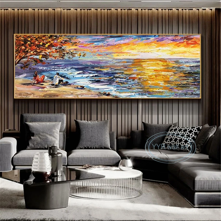 

Abstract Texture Landscape Decor Wall Poster Handmade Oil Painting On Canvas Living Room Sofa Bedroom Horizontal Mural Custom