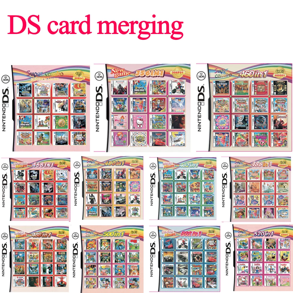 

4300/208/486/500 In 1 DS Compilation Video Games Cartridge Multicart For NDS NDSL NDSI 2DS 3DS Combo Classic Game Card