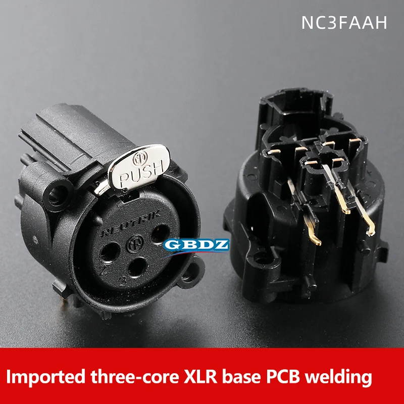 NC3FAAH2 3-polige XLR-Buchse für Leiterplattenmontage, Bronze-Kontakte, männlich, weiblich, Chassis-Anschlüsse, Buchse mit/ohne Verriegelung