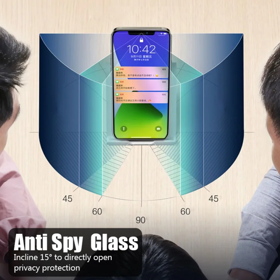 2PCS Privacy Tempered Glass For iPhone 14 Pro Max 12 13 Mini 15 11 Pro Max Screen Protector For iPhone 8 7Plus XS Max XR X Glass — view 4