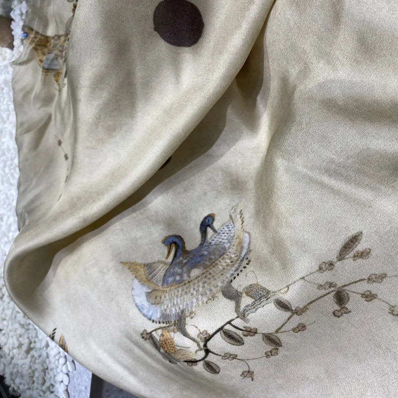 

Fabric Width 50x140cm Summer Copper Ammonia Blended Printing Geometric Pattern Diy Dress Coat Cheongsam Clothing National Style