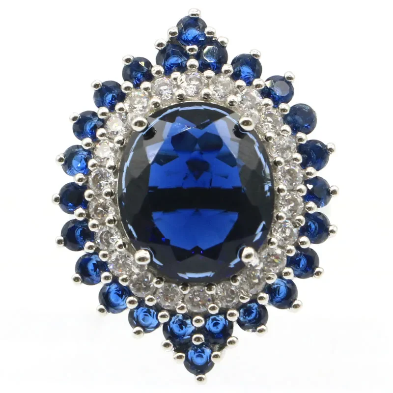 Customized 925 SOLID STERLING SILVER Ring Gorgeous London Blue Swiss Blue Topaz Tanzanite Rhodolite Garnet Morganite CZ Sz 6-11