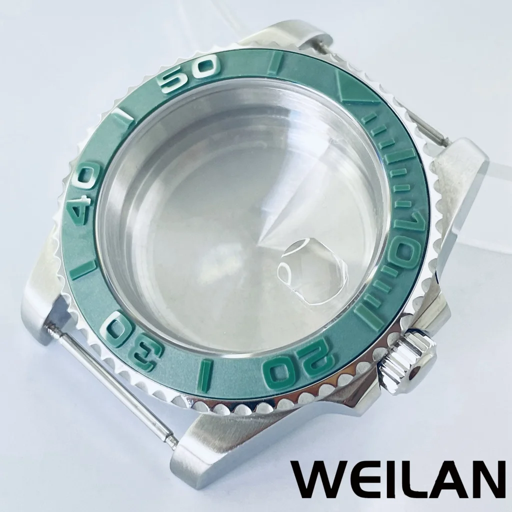 Silver Watch Case with Ceramic Bezel and Sapphire Crystal