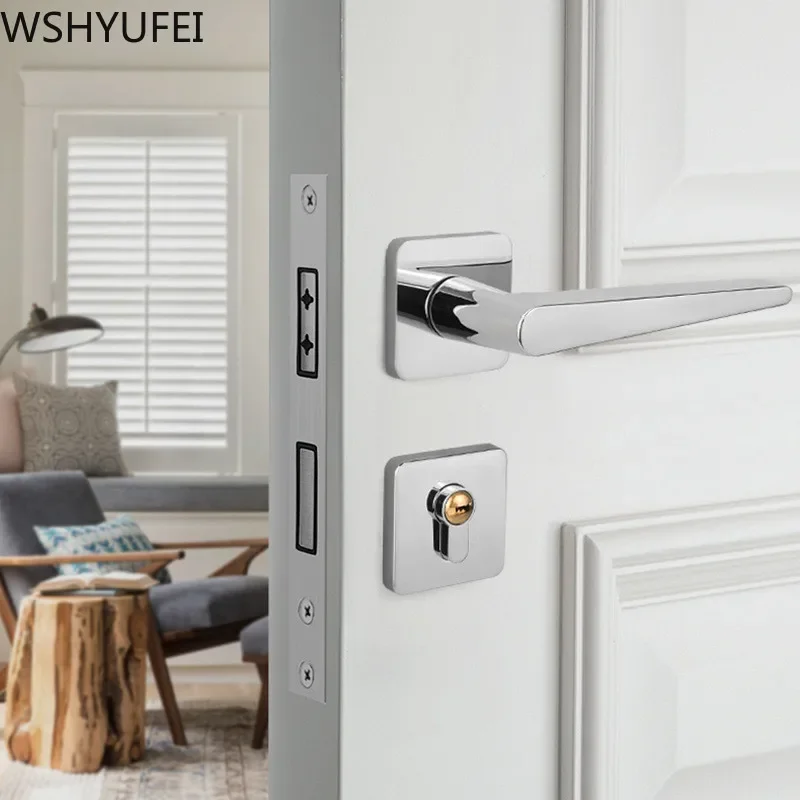 

American Indoor Bedroom Silent Door Lock Household Zinc Alloy Split Lock Security Anti-theft Lock Core Furniture Hardware