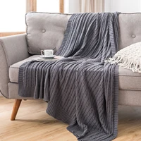 Battilo Cotton Knitted Throw Blanket for Bed Soft&Cozy Sofa Blanket Solid Cable Knit Throws Large Heavyweight Decorative Blanket 2