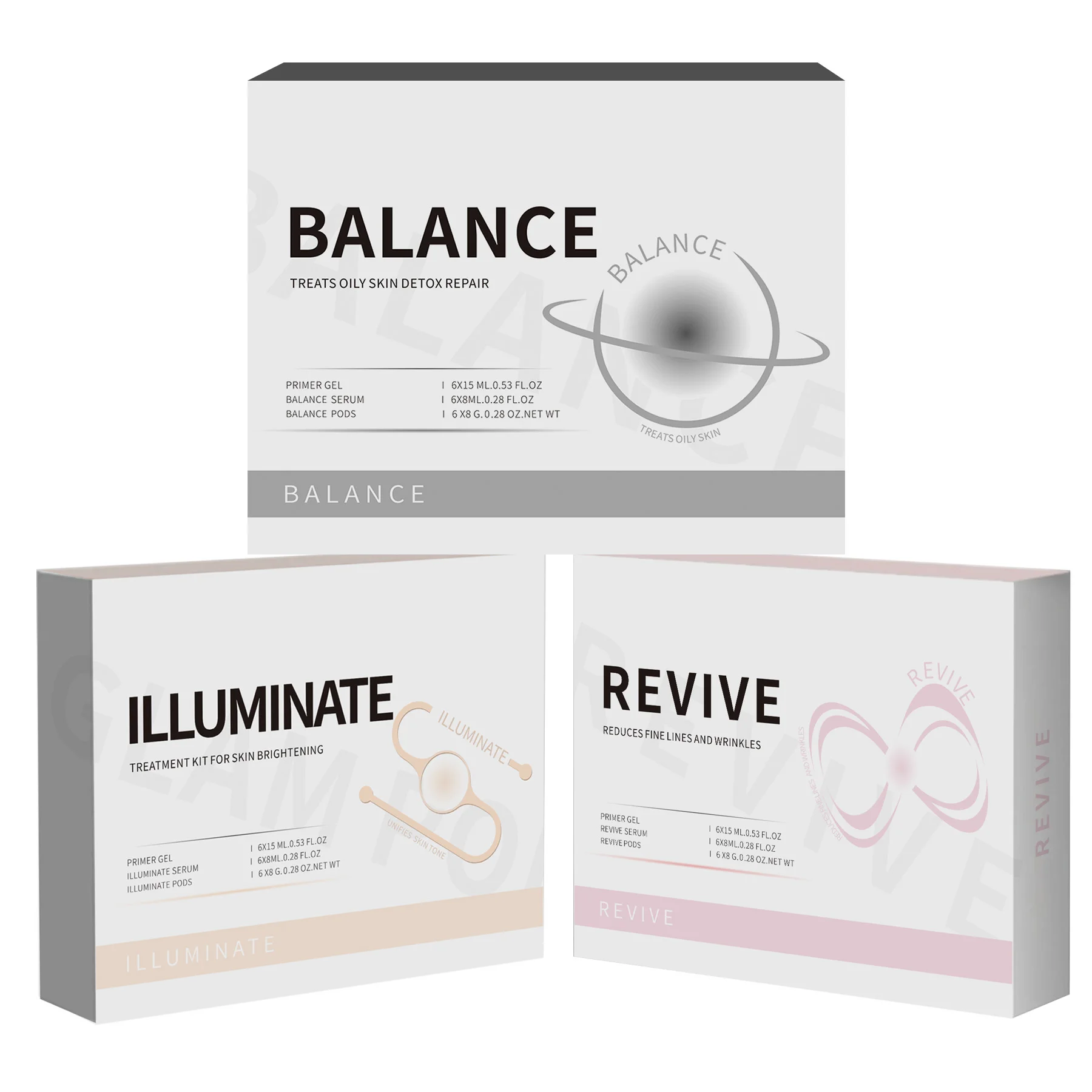 New 6 Types Product CO2 Oxygen Kit GLAM DETOX HYDRATE BALANCE ILLUMINATE REVIVE Pods Skin Care Skin Rejuvenation Beauty Product