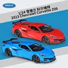WELLY New 1:24 Chevrolet Corvette Z06 2023 Alloy Car Diecasts & Toy Vehicles Car Model Miniature Scale Model Car For Children 1