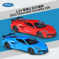 WELLY New 1:24 Chevrolet Corvette Z06 2023 Alloy Car Diecasts & Toy Vehicles Car Model Miniature Scale Model Car For Children 1