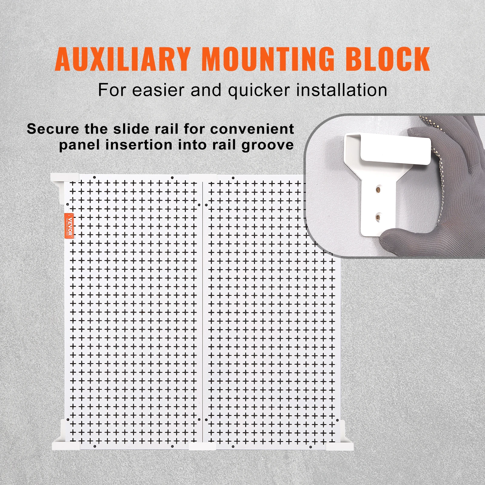 VEVOR Wall-Mounted Hardware Tool Hanging Board Parts Storage Box Garage Workshop Rack with Hooks Screw Wrench Display Shelf 6