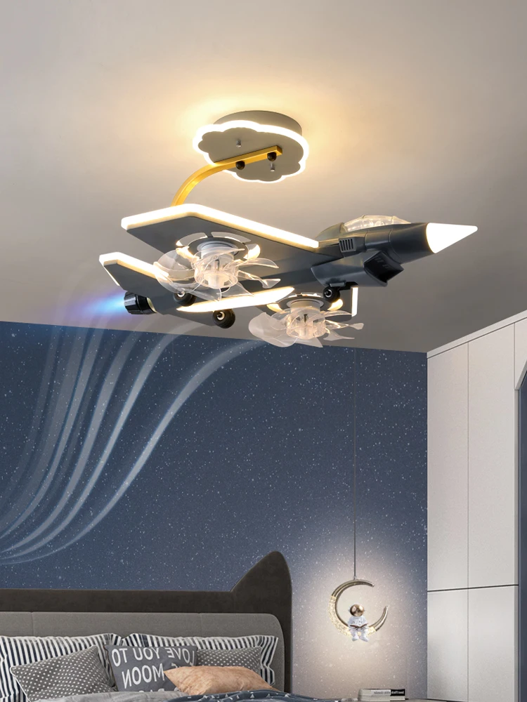 

Детская комната летательный аппарат веер лампа творческая личность Стиль Боевой вертолет модель мальчика спальня потолочный вентилятор все-в-одном