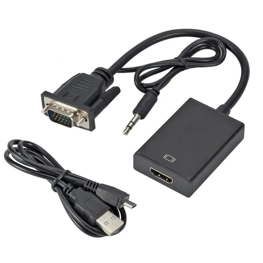 1080P VGA to HDMI-compatible Converter Adapter Cable With 3.5Mm Audio Cable For PC Laptop To HDTV Projector vga to hdmi converter