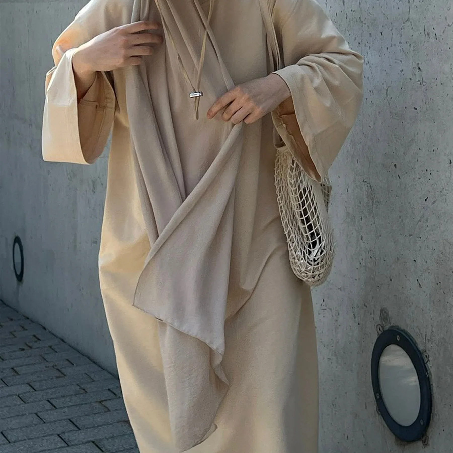 Sweatshirt Closed Abaya Loose Muslim Hijab Dress Plain Abayas for Women Dubai Casual Wear Turkey Ramadan Islamic Clothing Kaftan