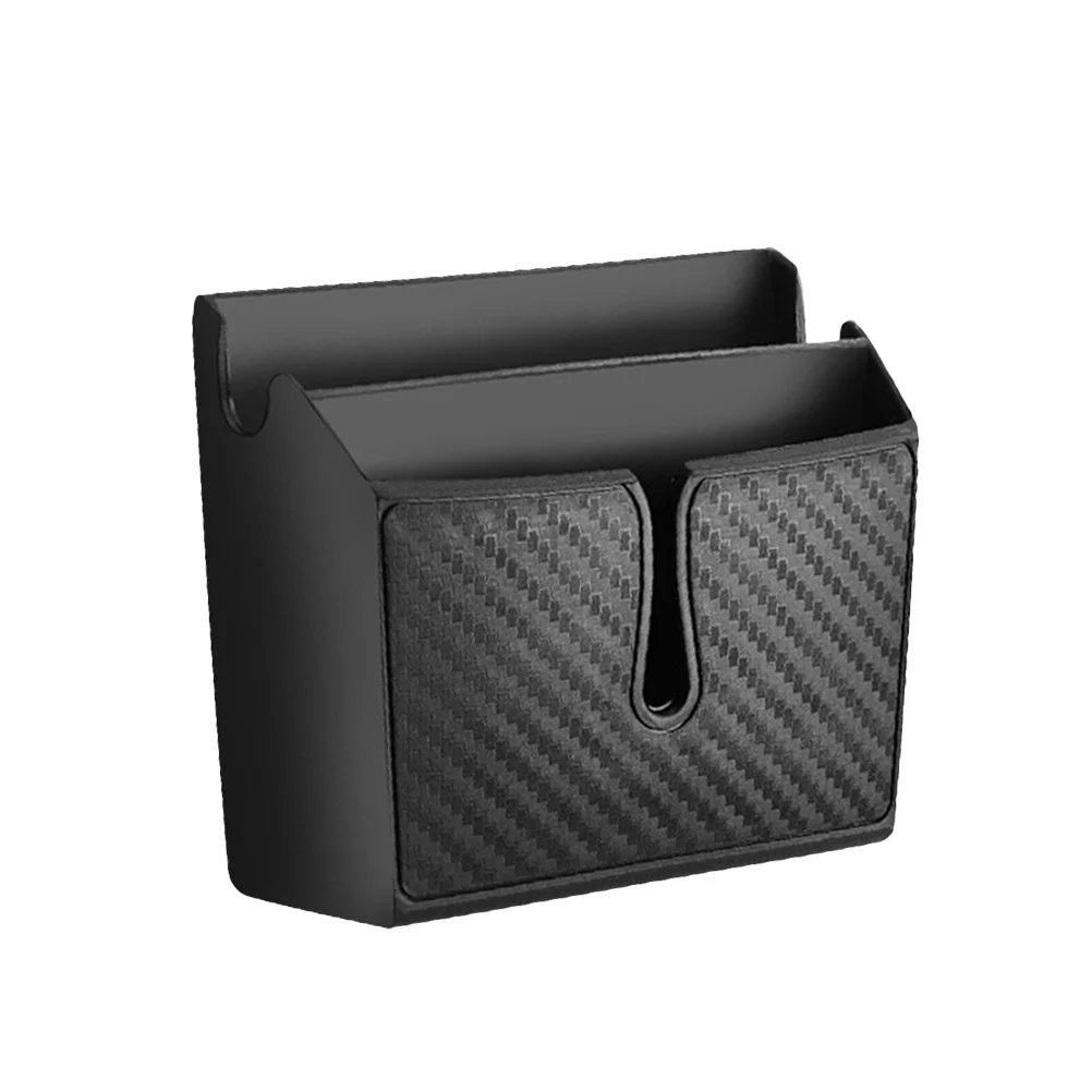 

Double Layer Car Organizer Self-adhesive Dashboard Armrest Door Pocket - Size S (Black)