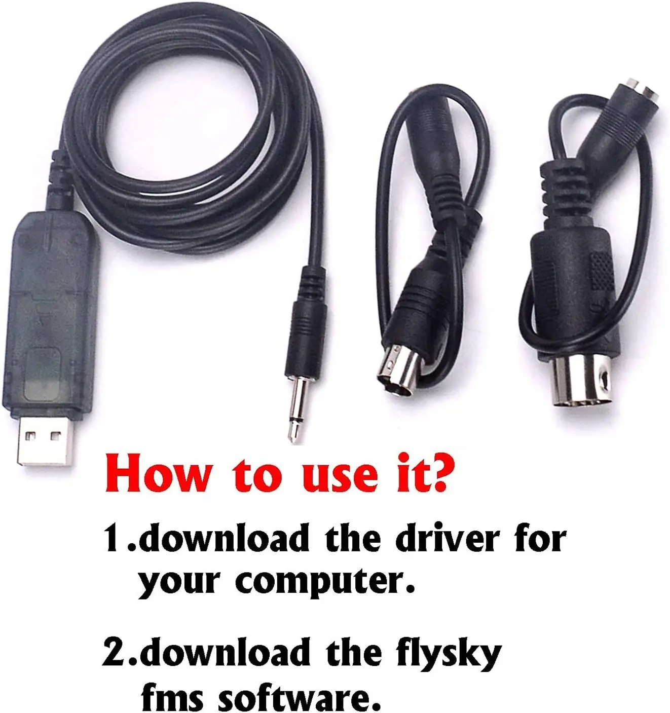 Flysky USB Simulator Cable - Connect FS-i6/i10/T6 Controllers To Flight Sim Software