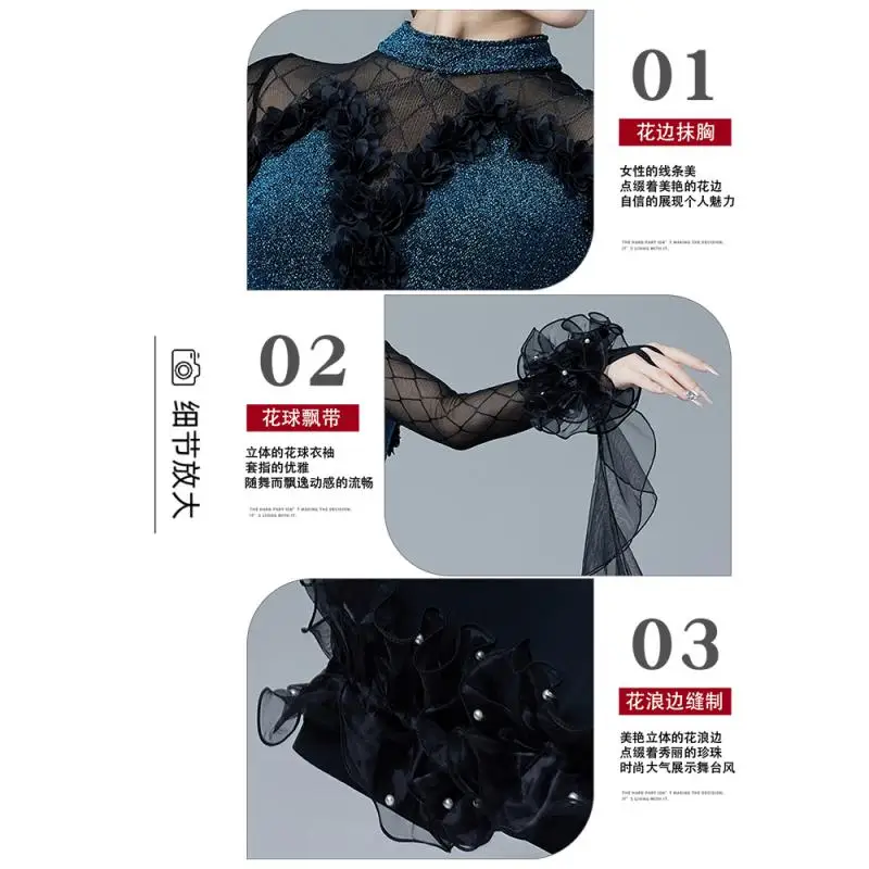 Modern Dance Dress Women's New National Standard Dance Latin Ballroom Cha Cha Costumes 9065